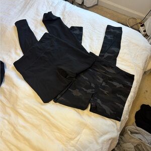 Athleta Black and Camouflage Kids Leggings set